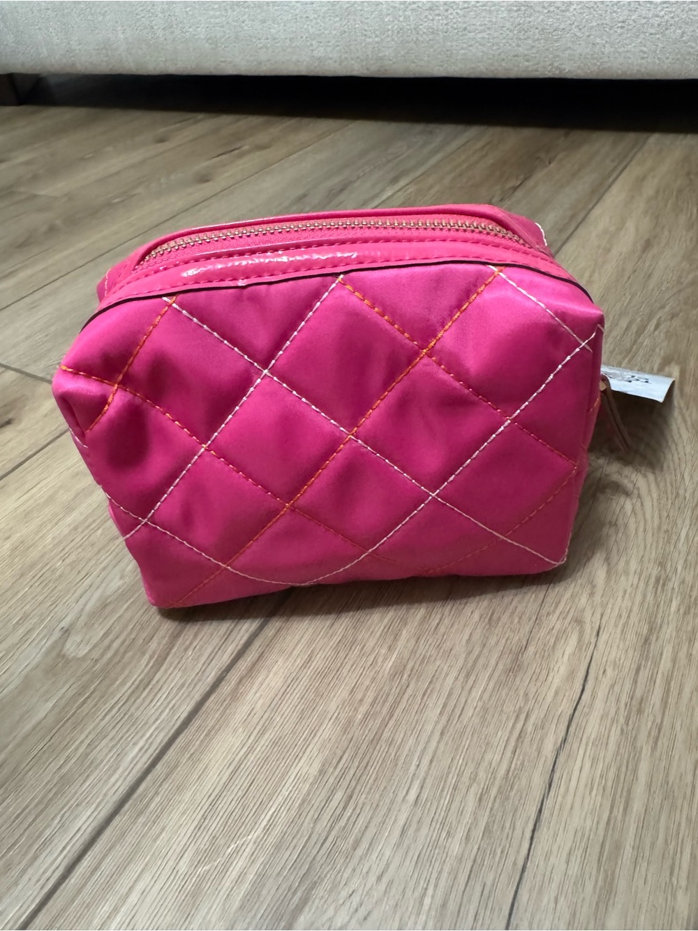 Kate Landry Hot Pink Quilted Cosmetic Pouch